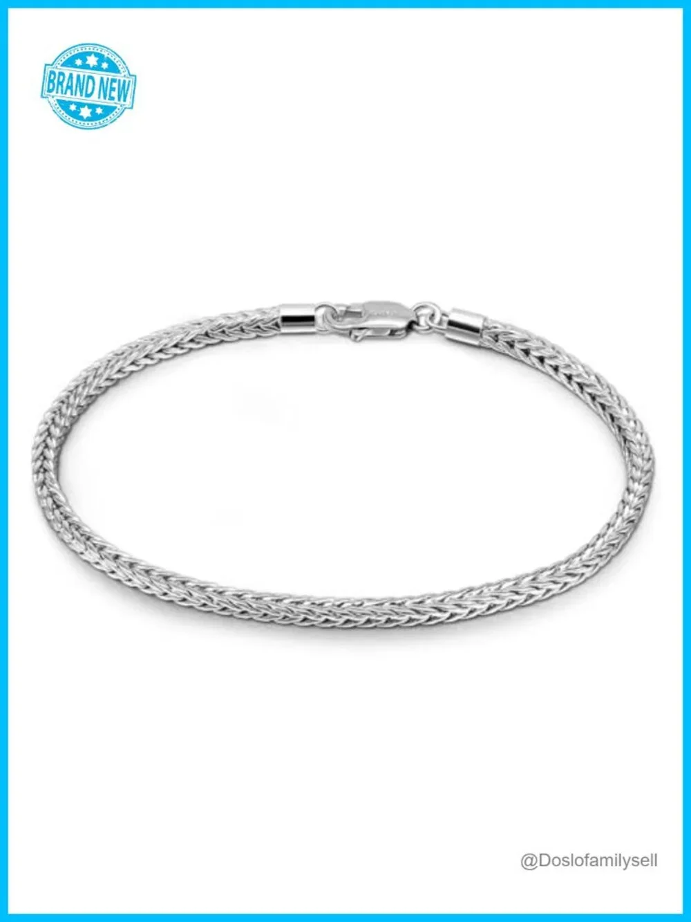 2mm 925 Sterling Silver Chopin Chain Bracelet Lobster Claw Dainty Delicate
